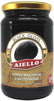 Маслини AIELLO Чорні з кісточкою 310 г (4850002733231_1)