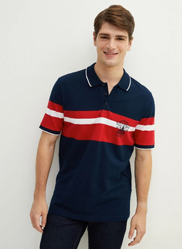 Чоловіче поло LC Waikiki Southblue в смужку 3XL Синє (LCW polo-7799)