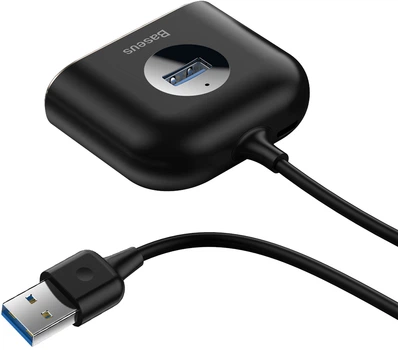 USB Hub Baseus Square Round 4 in 1 USB3.0 - USB 3.0 / 3 х USB 2.0 Black (CAHUB-AY01)