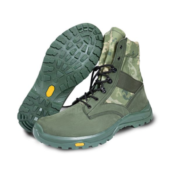 Тактичні черевики BlackBay високі хакі на шнурівці та зеленою підошвою (S-3-HAKI) | 45 (30см)