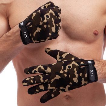 Перчатки тактические с закрытыми пальцами Zelart 0527 размер L Camouflage