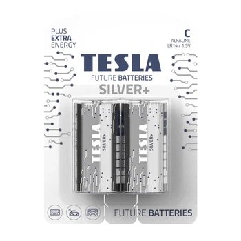 Батарейки Tesla C SILVER+ LR14 / BLISTER FOIL 2 шт.
