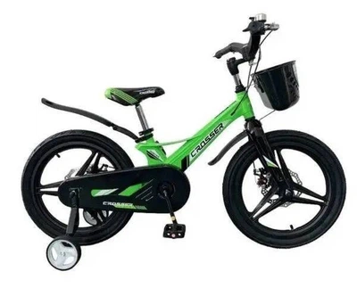 Дитячий велосипед Crosser Hunter Premium 16" Зелений Магнієва рама , дискові тормоза, складний руль