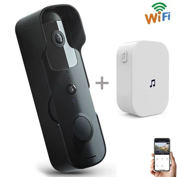 Беспроводной WiFi видеодомофон | видеозвонок для умного дома Digital Lion VDB01w + беспроводной приемник звонка, Черный