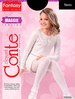 Детские колготки 6-7 лет 50 ден для девочек Conte Maggie 116-122 см Nero (4810226048559)