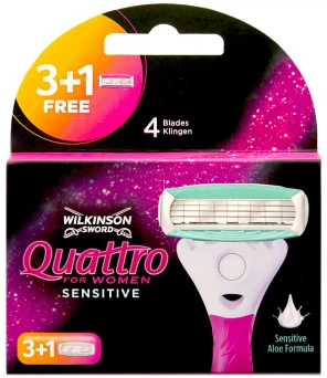Картріджі Wilkinson Sword Quattro For Woman 3+1 шт (4027800114207)