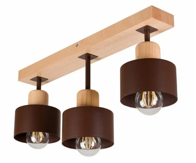Потолочный светильник WoodLume 3 Line Brown