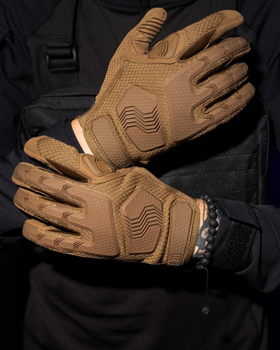 Тактические перчатки с пальцами BEZET Protective M песочные