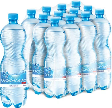 Упаковка минеральной природной столовой негазированной воды Оболонь Оболонська-2 1 л х 12 бутылок (94820029430928)