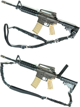Ремень оружейный EasyFit одноточечный / двухточечный универсальный с доп. креплением на приклад TAC-1806 Черный (56002717)