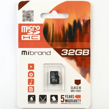Карта пам'яті microSDHC (UHS-1 U3) Mibrand 32Gb class 10 (MICDHU3/32GB)