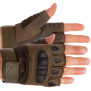 Тактичні рукавички з відкритими пальцями та посиленим протектором OAKLEY BC-4624 M-XXL оливкові