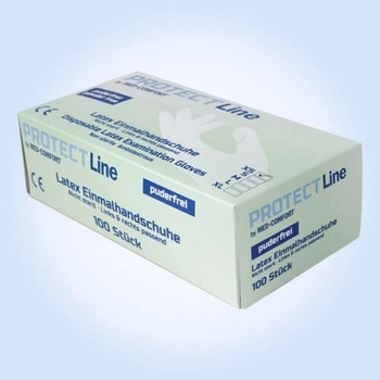 Рукавички латексні неопудрені, розмір XS, AMPri Medcomfort Protect Line (100 шт)