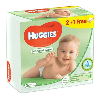 Серветки вологі Huggies Natural Care 2+1 (56 х 3 шт) (5029053550176)