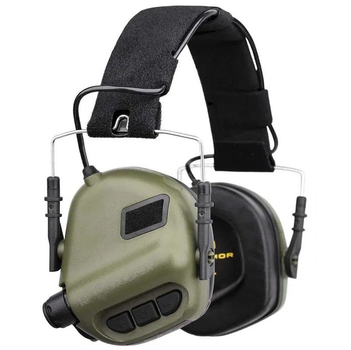 Військові активні навушники Earmor М31 для захисту слуху (Оливковий)