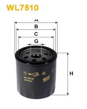 Фильтр масла WIX FILTERS 629/2 = WL7510 WIX Filters (WL7510)