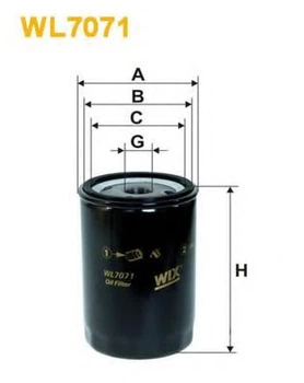 Фільтр оливи Audi, Desta, Jaguar, Linde, Seat, Volkswagen Wix Filters (WL7071) WIX Filters (WL7071)