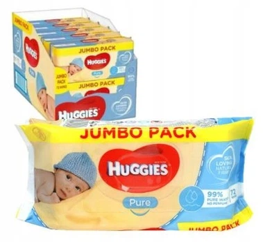 Влажные салфетки Huggies Pure 99% water Box 10уп*56 шт