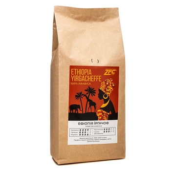 Кофе в зернах ZFC Ethiopia Yirgacheffe Эфиопия Иргачиф моносорт 100% арабика 1кг