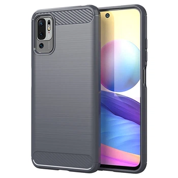 Чохол Lenuo Carbon Fiber для Poco M3 Pro 5G / Redmi Note 10 5G Gray