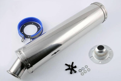 Глушитель тюнинг 420x100mm креп. Ø78mm нержавейка хром прямоток mod:11