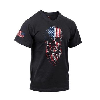 Футболка Rothco US Flag Bearded Skull T-Shirt Черный L 2000000086378