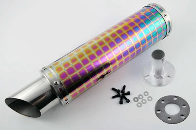 Глушитель тюнинг 340x100mm креп. Ø48mm нержавейка квадраты прямоток mod:21