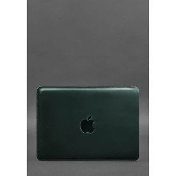 Кожаный чехол для ноутбука MacBook 13 из натуральной кожи Crazy Horse защитный для MacBook Air и Pro, зеленый 58595