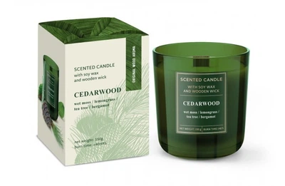 Свічка ароматизована в склі Bartek Candles Кедрове дерево 150г.