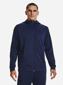 Толстовка на флисе, на молнии мужская Under Armour Fleece Fz Hoodie 1373357-410 S Синяя (195253822322)