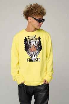Світшот чоловічий OVERSIZE /no flis/ XL Жовтий (BSMSY30035)