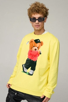 Світшот чоловічий OVERSIZE /no flis/ S Жовтий (BSMSY30031)