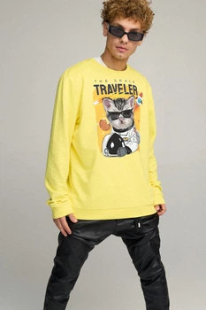 Світшот чоловічий OVERSIZE /no flis/ L Жовтий (BSMSY30001)
