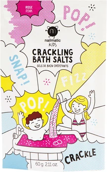 Кольорова шипуча сіль для ванни Nailmatic рожева 60 г (731PINKCRACKLING) (3760229893544)