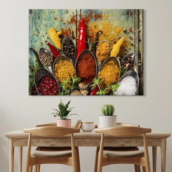 Картина Холстович Пряности 50x65 см. Интерьерная картина для кухни, гостиной, кафе