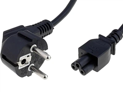 Кабель живлення мережевий 220V для блока живлення ноутбука, 1.5 метра (3-pin/Міккі Маус/чебурашка/лист конюшини) із заземленням