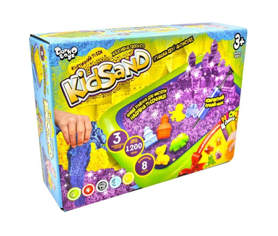 Набір креативної творчості Danko Toys Кінетичний пісок KidSand 1200 г + пісочниця KS-02-02U