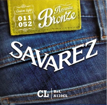 Струни для акустичної гітари Savarez A130CL Acoustic Bronze .011/.052 Custom