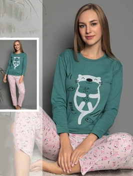 Пижама с начесом Lila Pijama L-31_zelen XL Зеленый