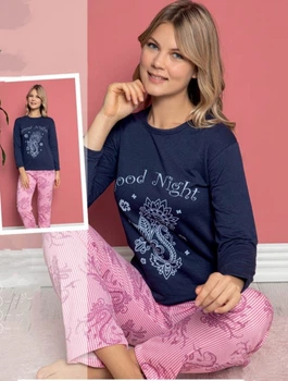 Піжама з начосом Lila Pijama L-34_siniy L Синій