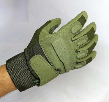 Перчатки тактические военные уличные L 22 см зеленый