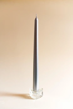 Свічка Bartek Candles класична довга блиск 21*300 мм срібна