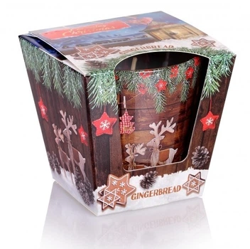 Свічка новорічна ароматизована у склі Bartek Candles Імбирний пряник 130г.