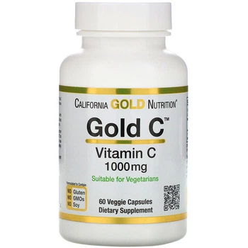 Витамин C California Gold Nutrition Gold C, Vitamin C 1000 mg 60 Veg Caps
