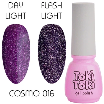 Гель-лак Toki Toki Cosmo 016, 5 мл, ярко-фиолетовый светоотражающий
