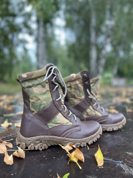 Берцы осенние облегченные, обувь для военных KROK BО1, 43 размер, коричневые, 01.43