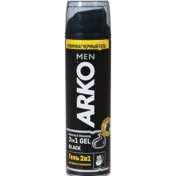 Гель для бритья ARKO Black 2 в 1 для бритья и умывания, 200 мл (8690506486341)