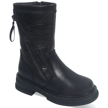 Зимние кожаные сапоги на цигейке Bi & Ki 9008А р.38 (24см) чорные
