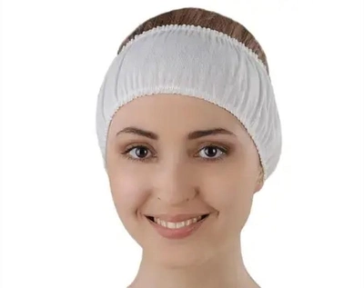 Пов'язка для волосся Doily® (10 шт/пач) зі спанбонду Колір:Білий (00158)
