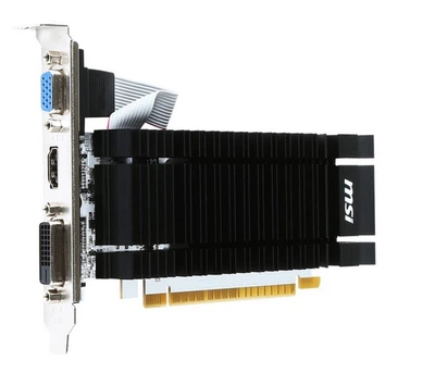 Видеокарта MSI PCI-Ex Nvidia GeFORCE GT 730 на 2 GB DDR3 , 64 Bit ( DVI, VGA, HDMI ) Б/У